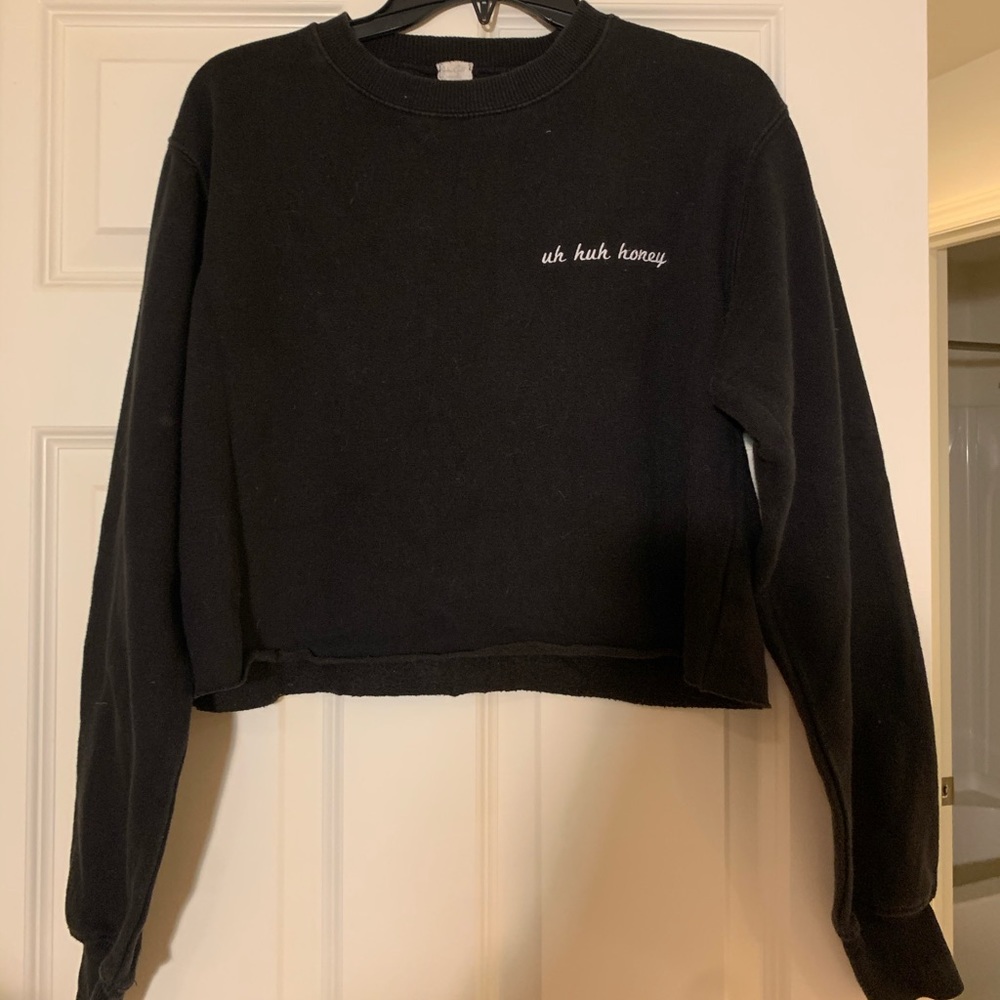 brandy melville black cropped sweater